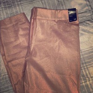 NY&Co. Pink Shimmer Audrey Pants Slim Leg,